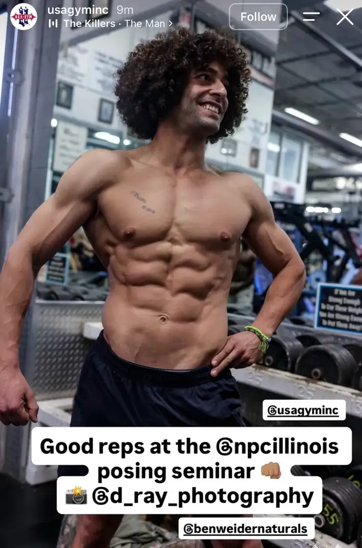 USA Gym Instagram story featuring Ozzy Savon