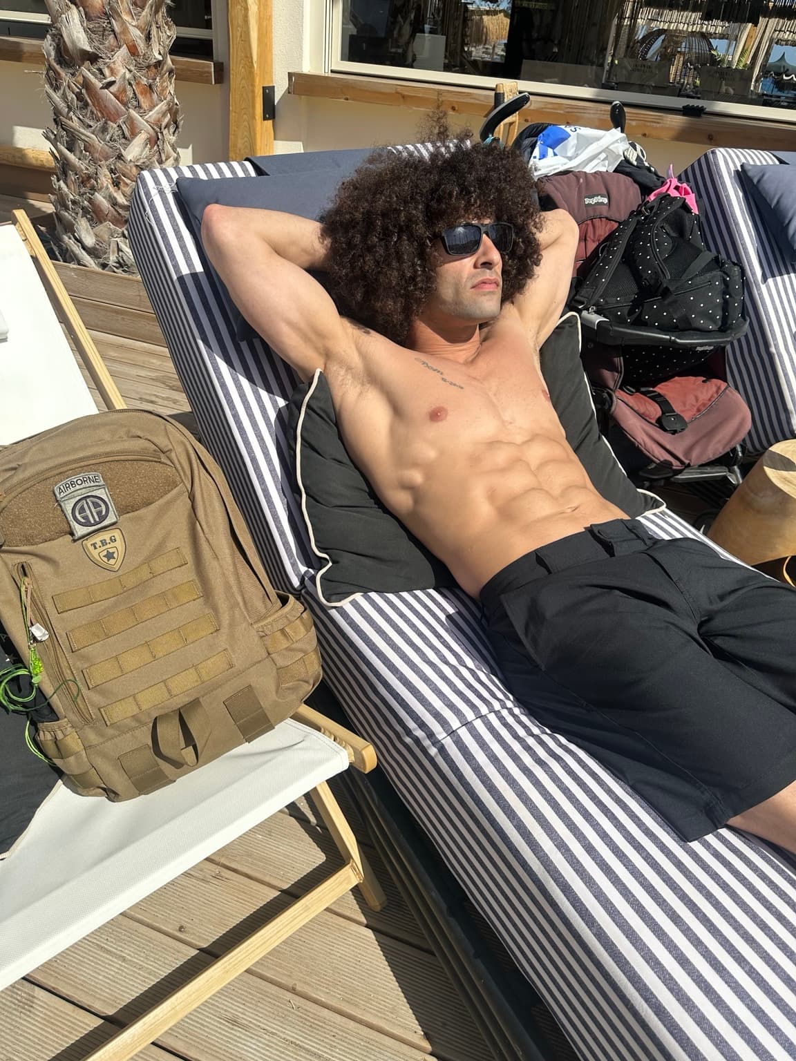 Ozzy relaxing in the sunshine