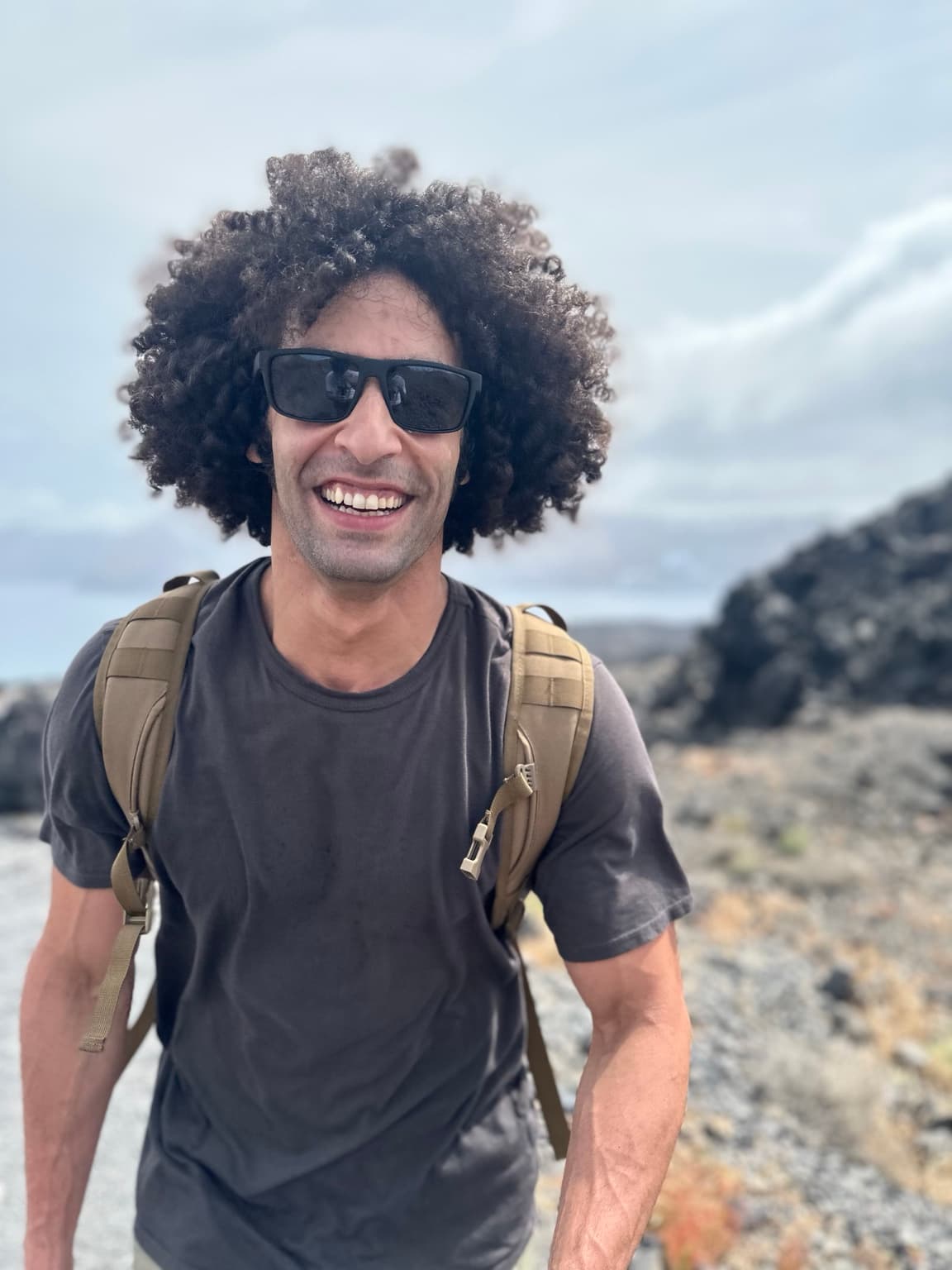 Smiling portrait of Ozzy outdoors